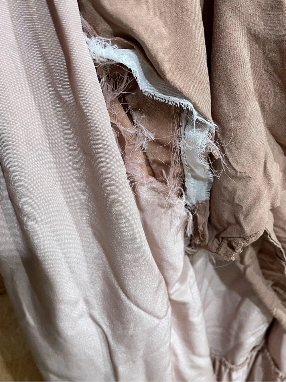 Anthropologie 22W Blush Pink Velvet Empire Waist Midi Plus Dress EUC 3X As-Is - Picture 9 of 12